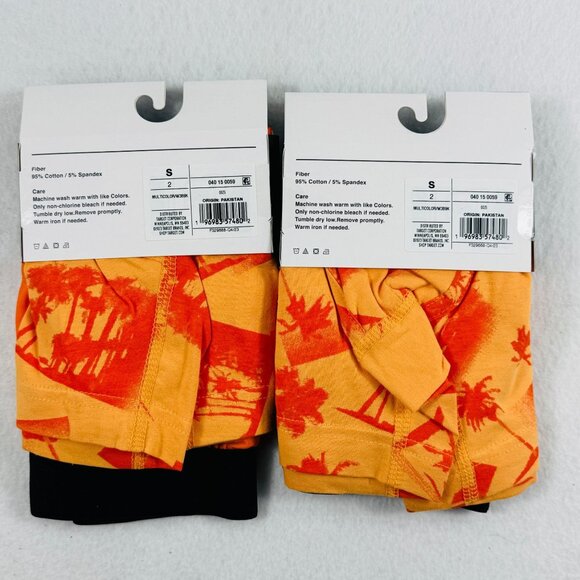 Original Use Boxer Briefs Orange & Black Tropical Print Mens Sz S 2ct ea (2-Pk) - Picture 2 of 5
